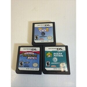 Nintendo DS Petz Catz 2, Petz Rescue Ocean Patrol, Paws & Claws Pampered Pets